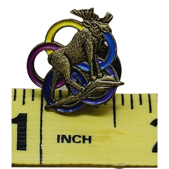 Vintage Loyal Order of Moose Olympic Rings Tie Tac/Lapel Pin - Picture 5 of 5